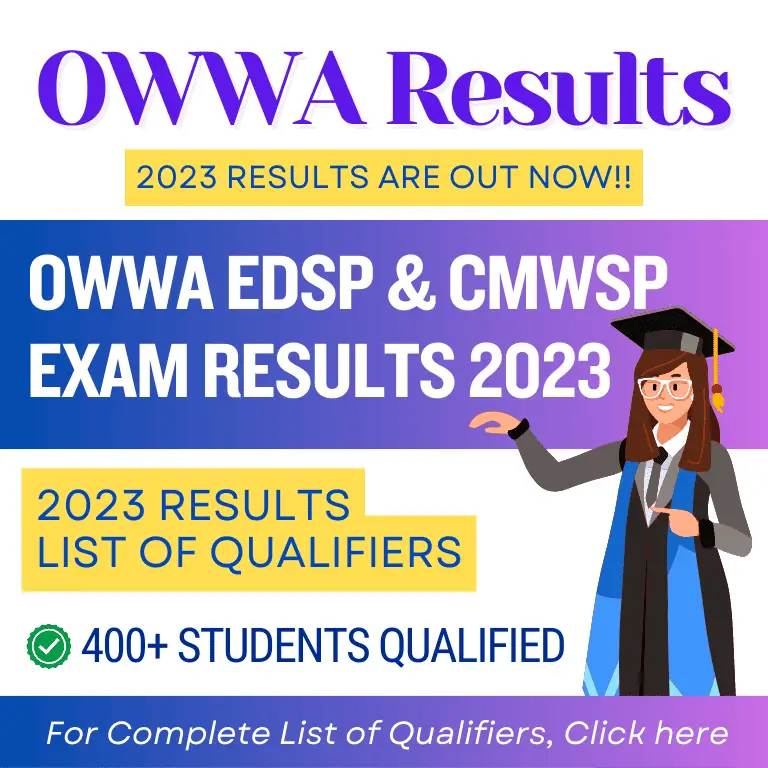 OWWA 2023 Results for EDSP and CMWSP program