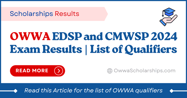 OWWA EDSP and CMWSP 2024 Results - List of Qualifiers
