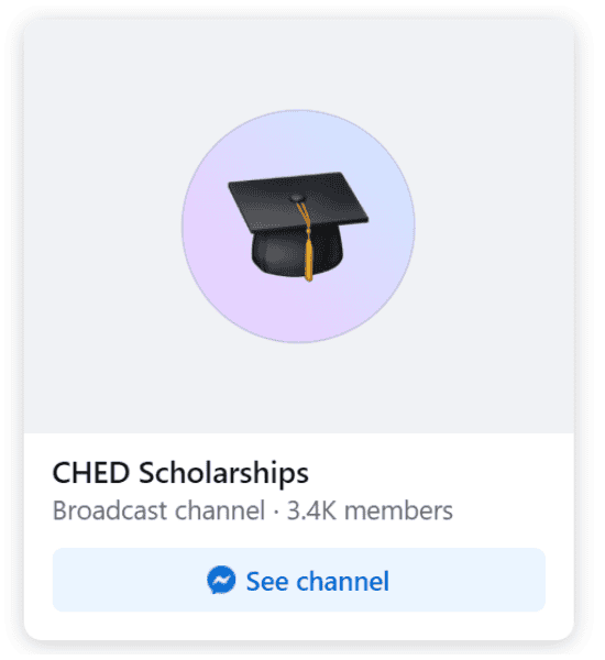 CHED Scholarship Facebook Broadcast Channel