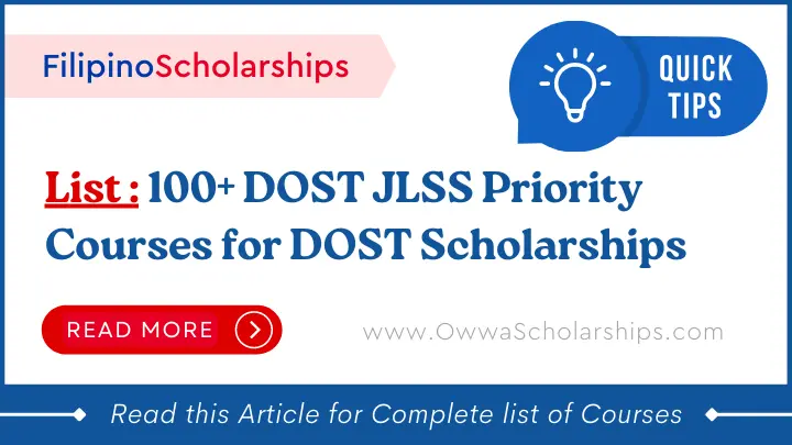 DOST JLSS Priority Courses